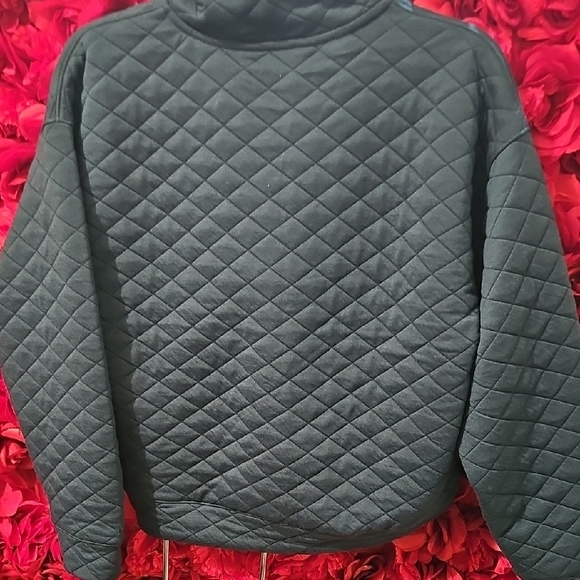 DSG Jacquard Fleece Half Zip Dark Teal Ocean Quilted Pullover Size Medium - Picture 6 of 6